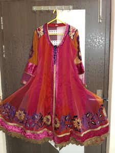 Churidar Set With Pant And Net Dupatta