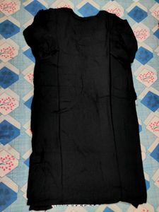 Elegant Black Kurta with White Embroidery