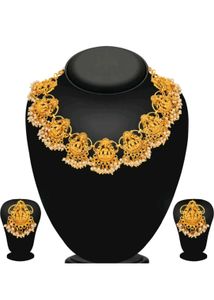 Gold-Plated Lakshmi Necklace Set