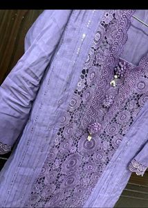 Elegant Purple Lace Kurta