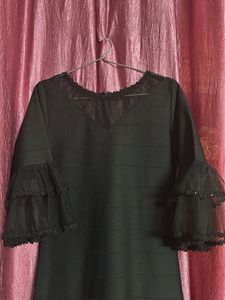 Black Dress with Flared Sleeves