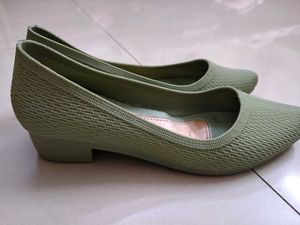 Olive Green Knit Ballet Flats