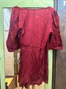Sera Maroon Solid Playsuit