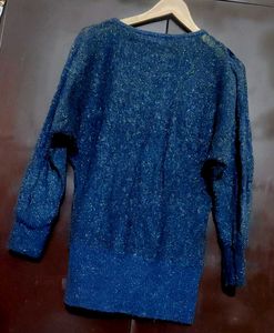 Blue Embellished Winter Top For 36 Bust