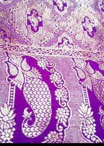 new purple silk saree with free black blouse