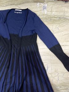 Women's Blue &amp; Black Striped Cardigan