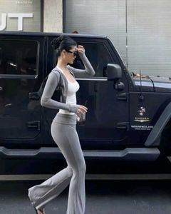 Grey Flared Lounge Pants
