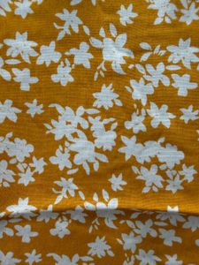 Yellow Floral Cold Shoulder Top