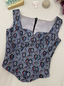 Stylish Floral Print Corset Top