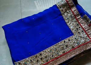 Royal Blue Embellished Saree