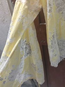 Yellow Lace Bell Sleeve Top