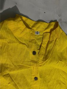 Vibrant Yellow Striped Kurta set