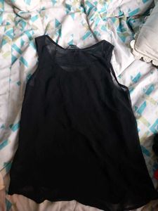 Y2K Sparkly Black Mesh Top