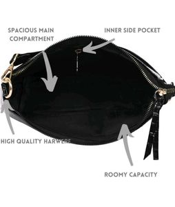 Classic Black Textured Shoulder Bag