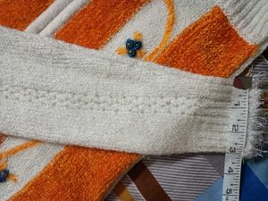 Cozy Orange &amp; White Striped Knit Cardigan