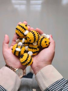 Cute Crochet Bee Keychains