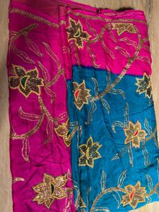 Diwali Sale 🔥30 Yrs Old Pink Blue  Saree
