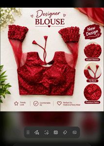 set 2 Maroon Sequin Blouse with Net Sleeves