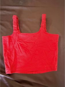 Red Cropped Tank Top