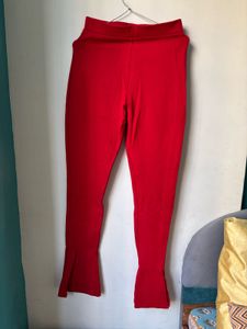 Y2K red boot cut pant