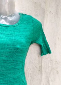 Chic Green Ribbed Bodycon Dress