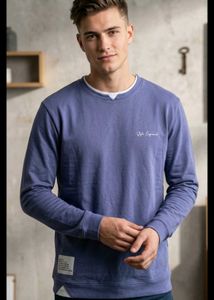 Men's Blue Crew Neck Sweatshirt (XXL)