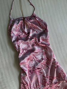 Pink Patterned Halter Top (32-36 bust)
