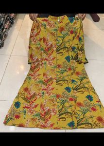Flower Print A Line Kurti