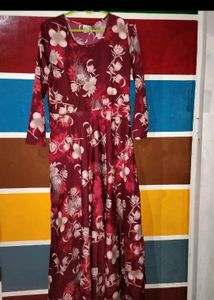 Flora Long Maroon Dress For Women