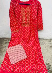 Green Floral Kurta Set