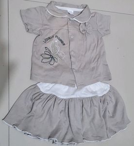 Baby Girls Daily Wear Top And Skirt