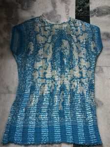Crushed Blue &amp; White Blouse