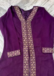 Elegant Purple Kurta Set with Embellishments