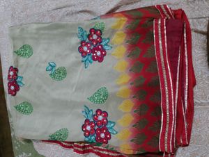 Embroidered Silk Saree