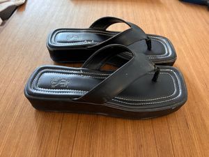 Platform Black Slippers