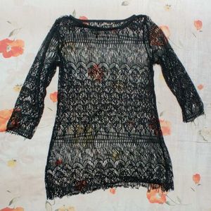 Sheer Black Lace Top