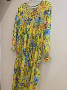 Floral Tiered Yellow Dress
