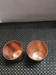 Decorative Copper Bottle and Glass Set