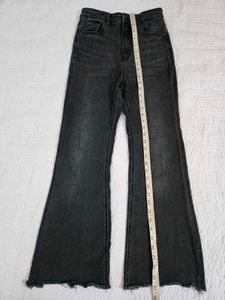 Flared Black Denim Jeans waist 26/28