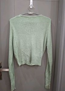 Mint Green Cropped Cardigan