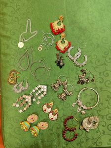 oxidized Earrings and pendant