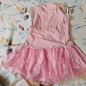 Cute Pink Heart Dress with Sparkle Skirt