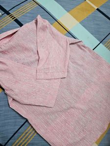 Chic Pink Striped Button-Up Top