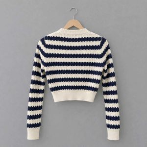 Chanel Chic Striped Cropped Cardigan