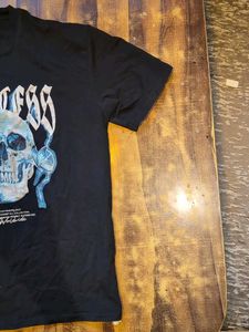 Black Graphic T-Shirt with Skull Print