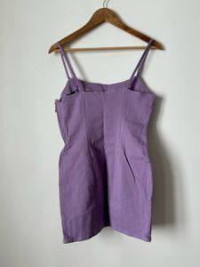 Purple Spaghetti Strap Mini Dress