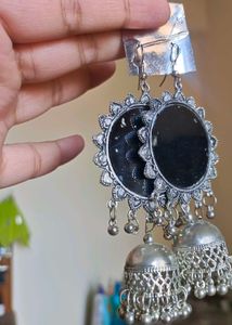Oxidised Long Mirror Jhumka Partywear