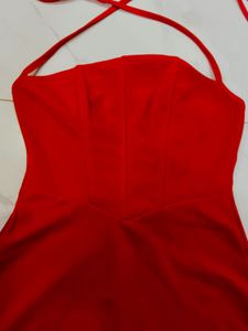 Stunning Red Halter Neck Dress