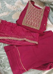 Elegant Embroidered Kurta Palazzo Suit
