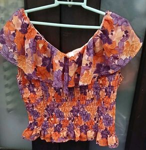 Floral Smocked Off-Shoulder Summer Top